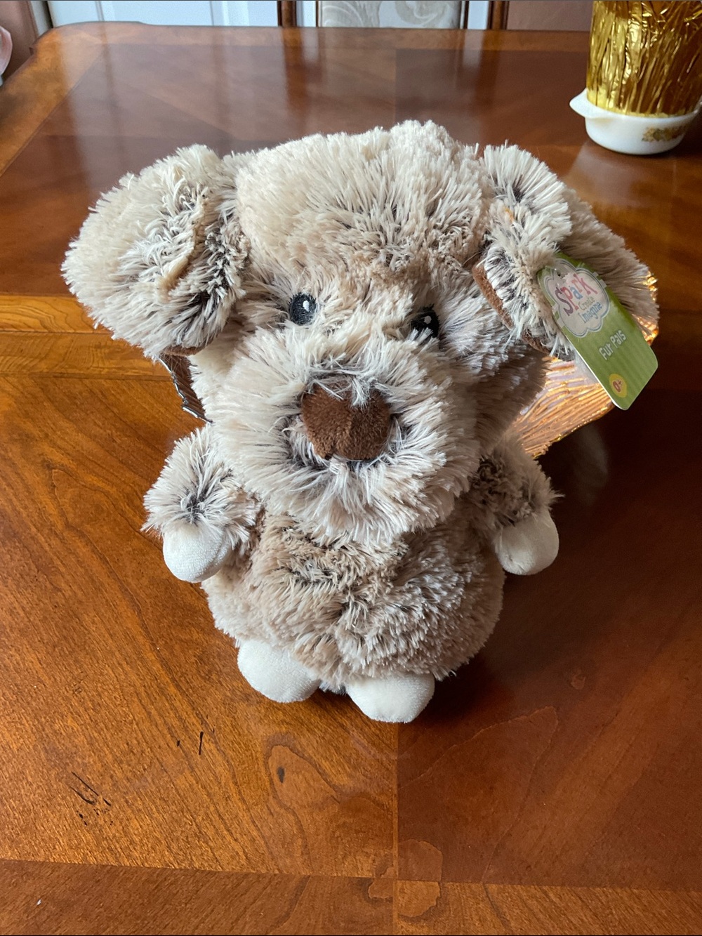Infant Toy Spark Create Imagine Fur Pal Puppy Plush With Rattle & Crinkle NWT